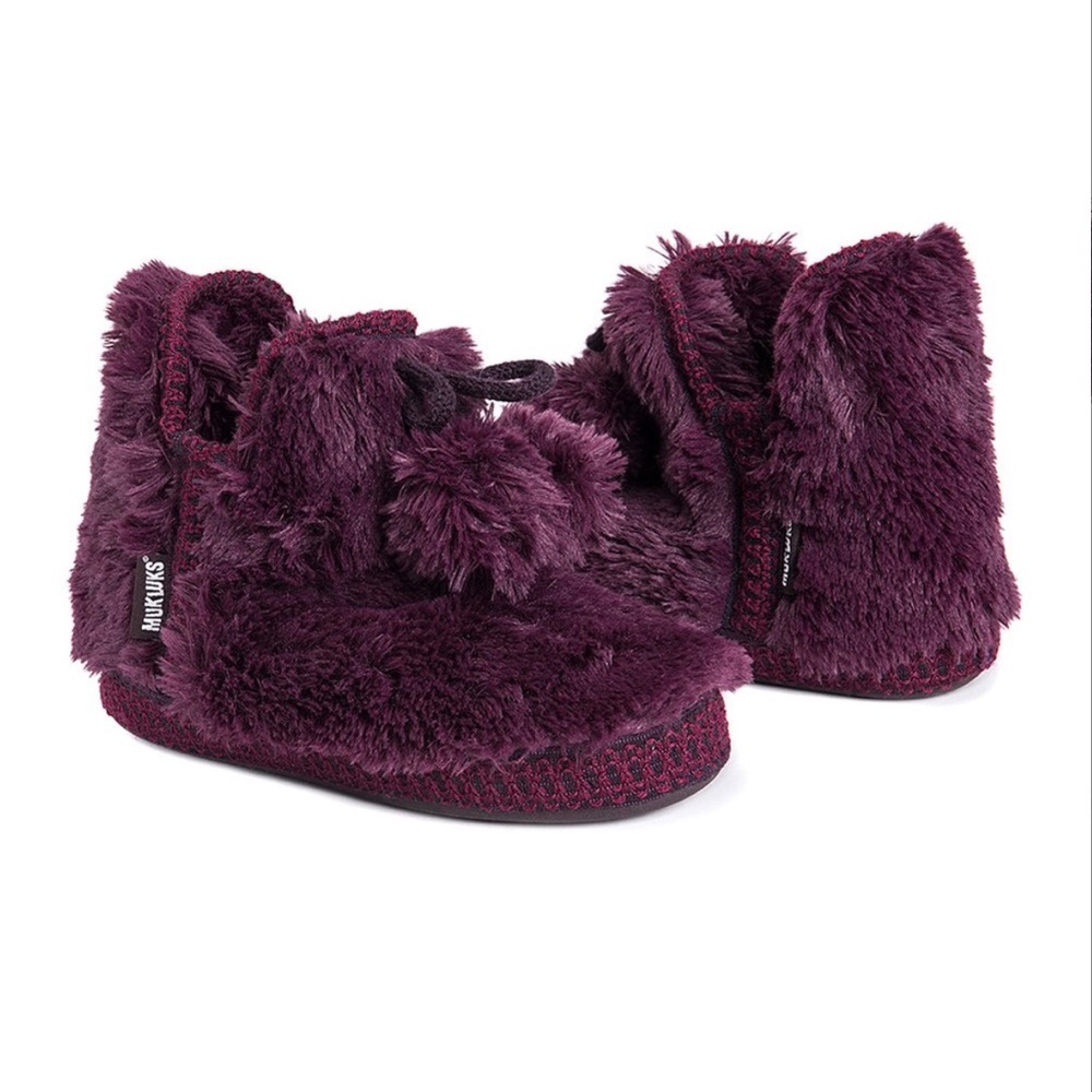 Muk Luks Plum Slipper Boots (Plum Amira Bootie)